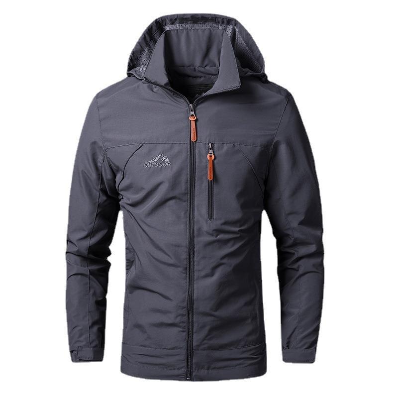 Spring new coat men's jacket casual outdoor large size sports hooded jacket men's clothing