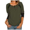 Fashion Womens Tops Casual V Neck Tunic Tops Striped Button Pullover Sweatshirt  Casual T-shirt Top