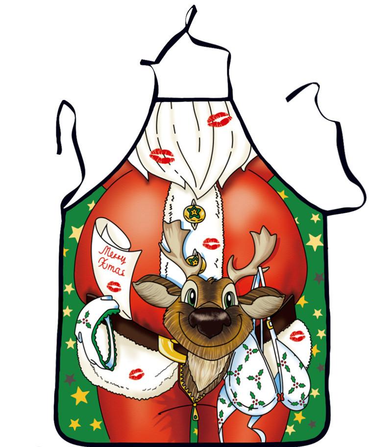 Waterproof Cartoon Christmas Apron Home Cooking Party Activities Kitchen Supplie