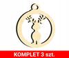 Wooden Christmas Tree Decorations Z61 3 Pcs.