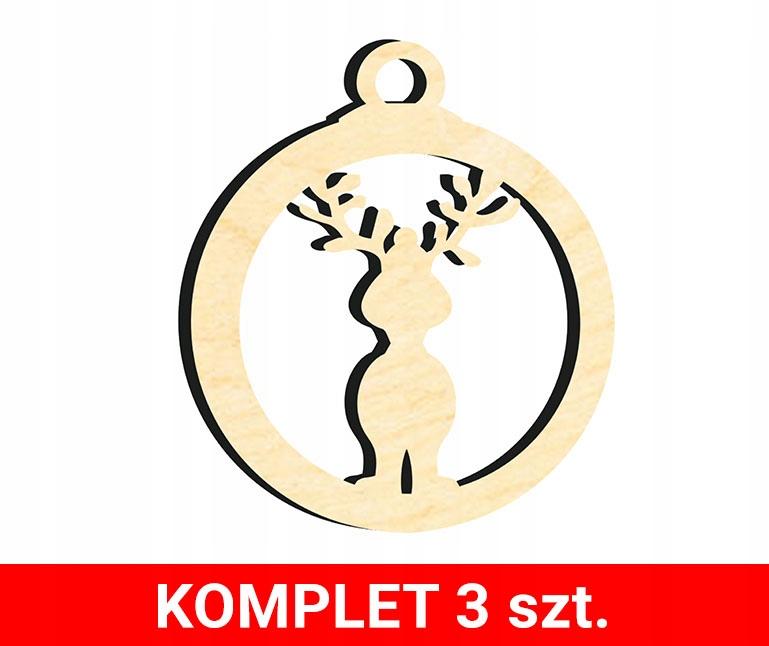 Wooden Christmas Tree Decorations Z61 3 Pcs.