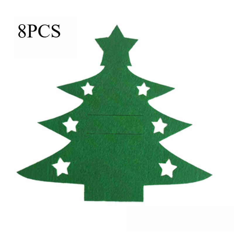 

Рождественские держатели для столовых приборов Мешочки-кармашки для ножа, вилки, ложки Держатель для посуды в виде рождественской елки Новогодняя вечеринка Украшение для ужина green,8pcs зелёный