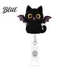 Student Id Card Protector Halloween Black Cat Pumpkin Badge Reel Retractable with 360 Degree Rotating Clip Funny Ghost Holder Acrylic Decorative