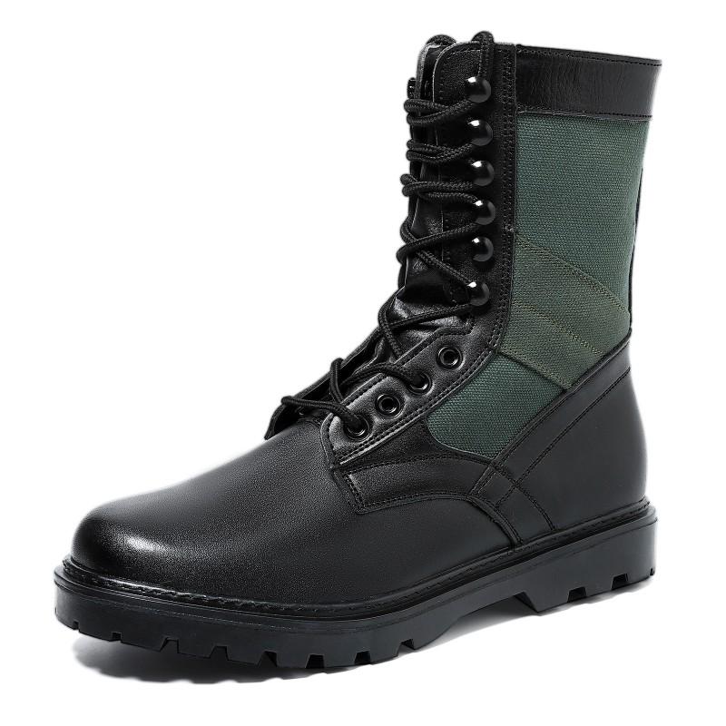 Mens Mid-Calf Leather Boots British Style Plain Flat Heel Non-Slip Casual