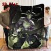 Illidan Leader of the Night Elves 2D Flat Pattern Flannel Blanket High quality All Seasons Warmth and Comfort Perfect for Christmas Gifts.DMT0925504