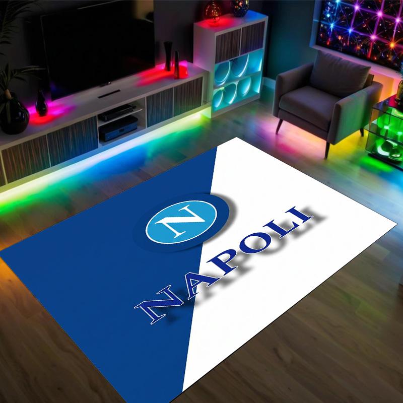 Napoli FC Design Crystal Velvet Carpet Cozy Non?Slip Printed Rug For Bedroom Living Room Entrance