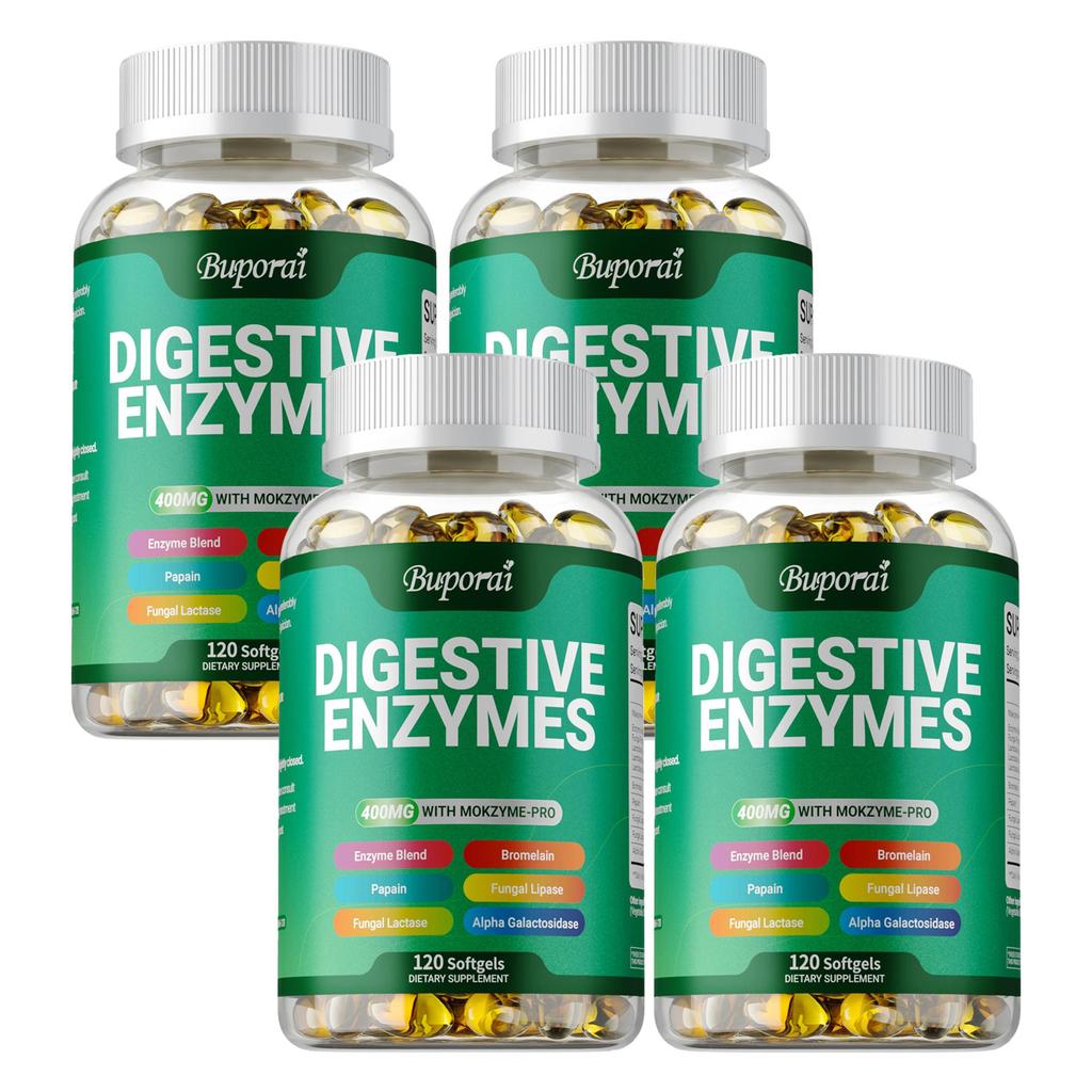 Complex Digestive Enzyme Capsules, Natural Papaya, Bromelain, 400mg, Daily Maintenance Supplement