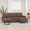 Vidaxl 3-Sitzer Sofa Mit Hocker, Braun, 180 Cm, Stoff