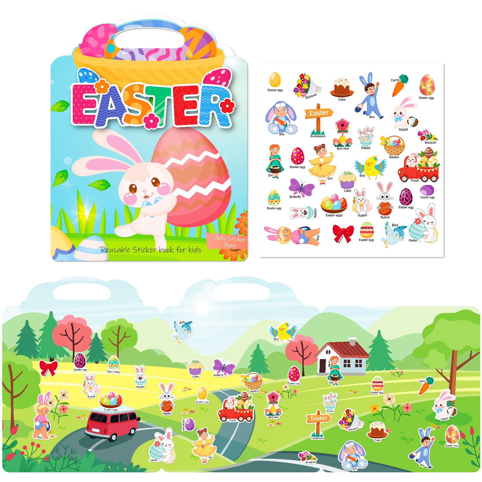 Детская желейная тихая книга «сделай сам», Пасхальная, все более мудрая, просветляющая книга для родителей и детей, воскресение, кролик, карнавал, желейная наклейка, книга