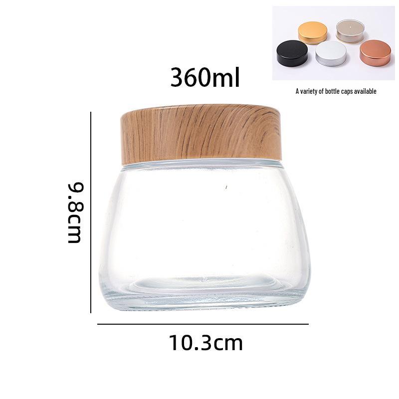 Transparent Round Honey Dispensing Glass Bottle