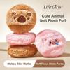GECOMO Bear Long Velvet Powder Puff No Powder Blush Setting Flocking Powder Puff Plush Air Cushion