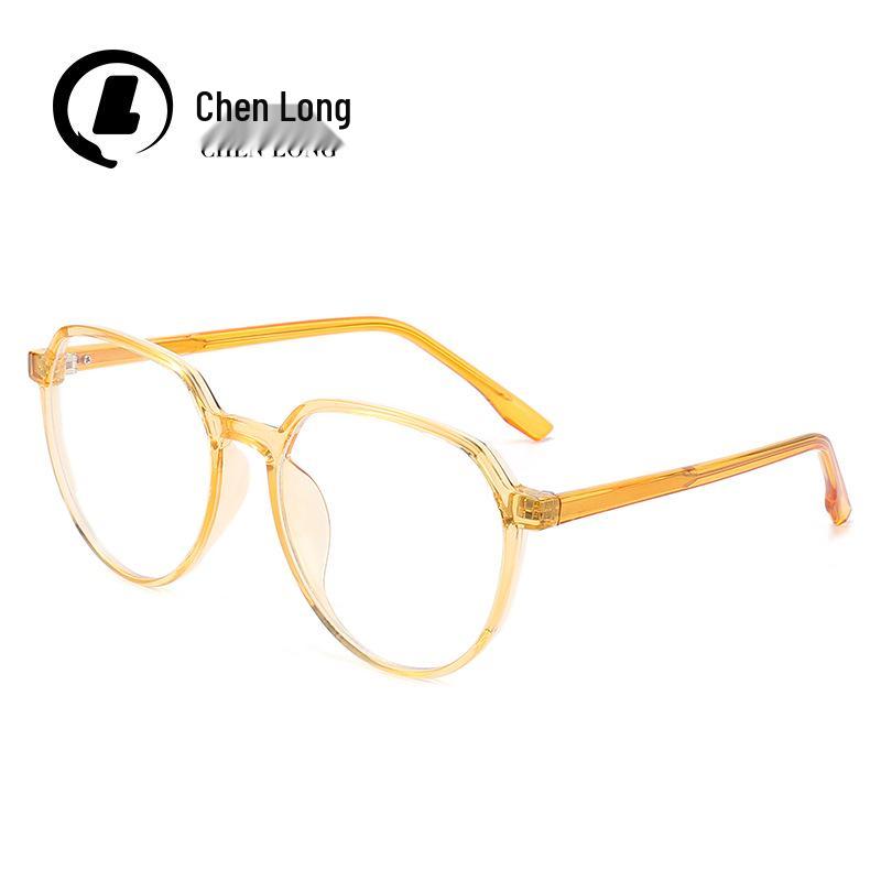 Retro TR90 Transparent Eyeglasses Frame 3C103: Anti-Blue Light Plain Glasses for Men & Women with Pin Cap