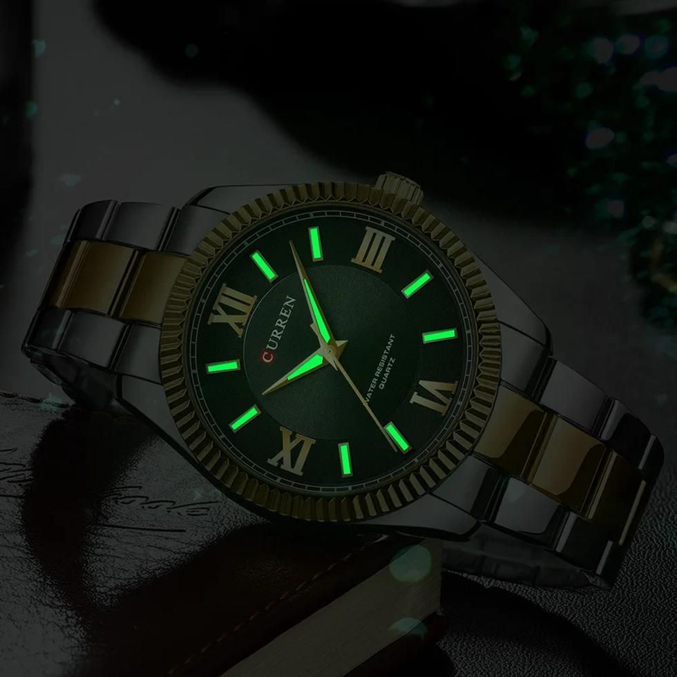 Men's Quartz Watches Fashion Elegant Simple Gold Silvery White Clock Stainless Steel Strap Wristwatch