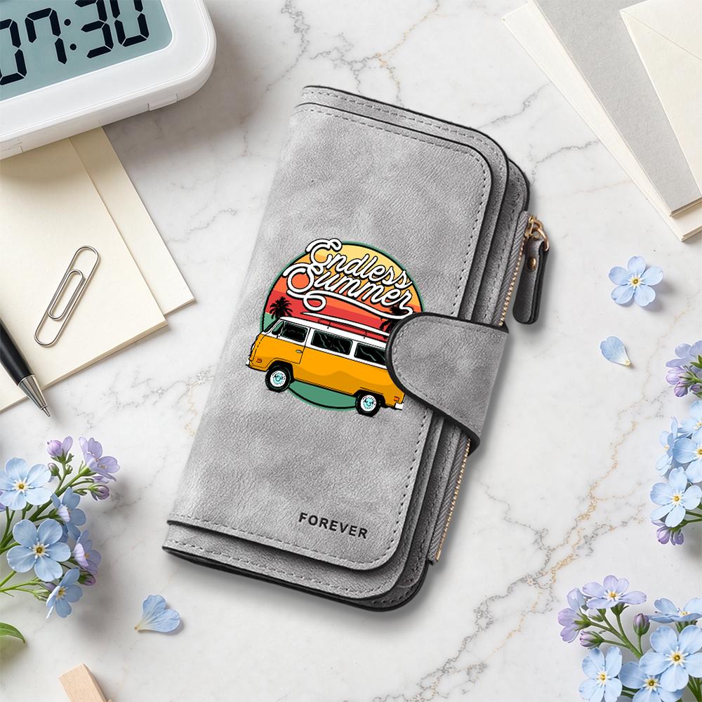 Endless Summer Print Women Long Wallet Fashion Casual Portable Card Holder Purse