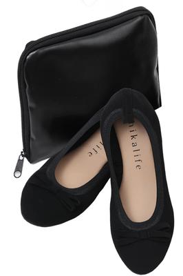 Tragbar Faltbar Perfekt für Schule und Formelle Größen [nikalife] Damen Hausschuhe, Veranstaltungen, Elternsprechtage, Reisen, Anlässe, Waschbar, Schwarz,