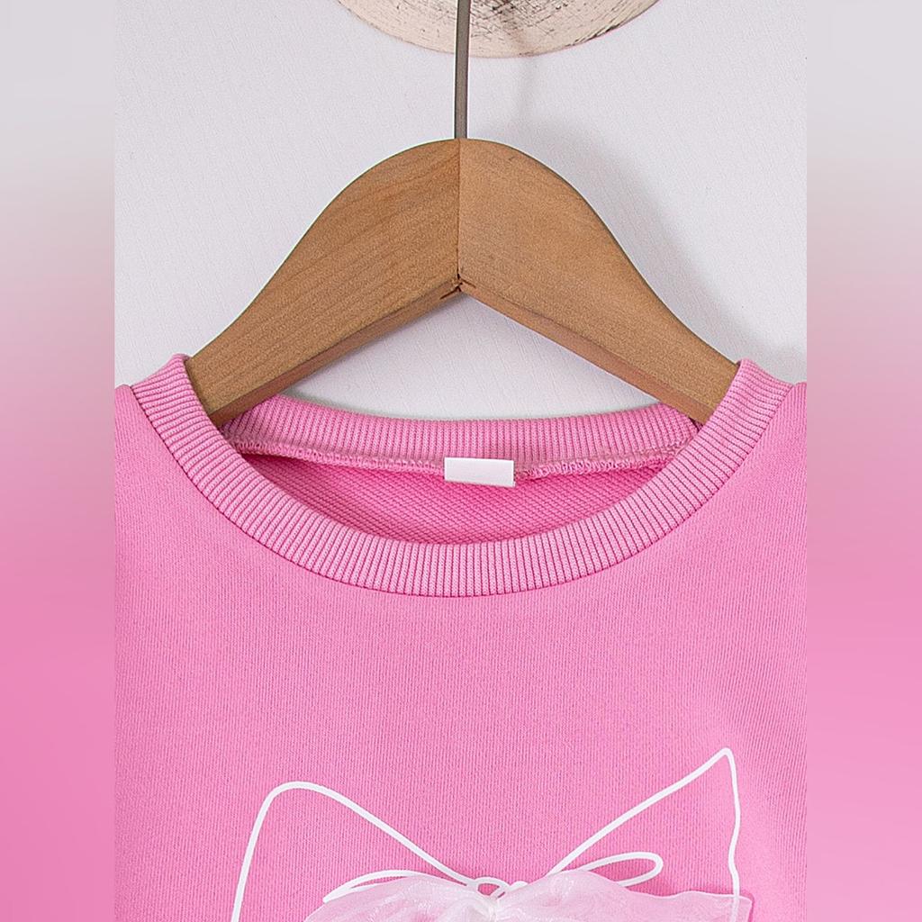 Kids Cartoon Casual Fashion Outfit Set Long Sleeve Top & Pants