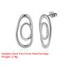Effie Queen Stainless Steel 18k Gold Two Circle Hoop Earrings Simple Jewelry for Women Wedding Party Accessory for Ear STKE13