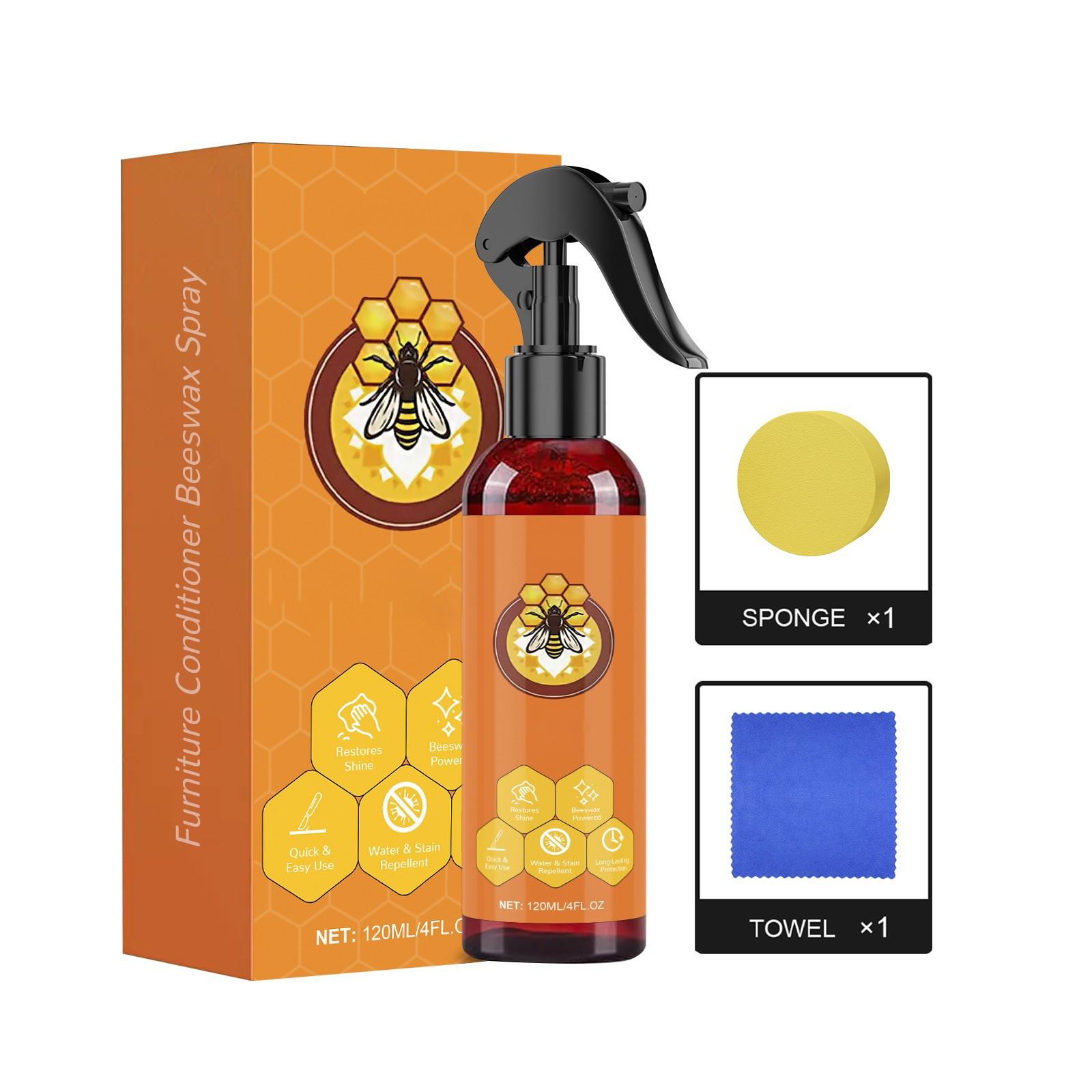 

Спрей для ухода за мебелью с пчелиным воском, увлажняющее, чистящее и полирующее средство для деревянной мебели 120 мл One Size