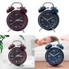 Vintage Style Wind Up Clock with Metal Bells Silent Movement Analog Alarm Clock for Kids Bedside Table