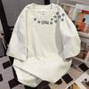 Large Size Cotton T-shirt Women Summer Top Casual Printed Round Neck Loose Pullover