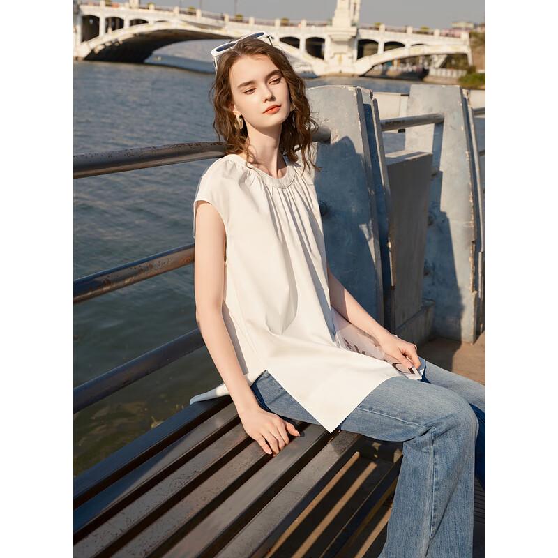 Минималистичный топ Sancai с рукавами-крылышками из лиоцелла L