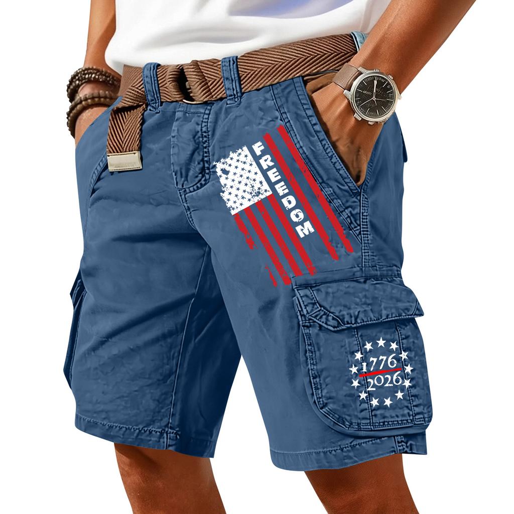 Pantaloncini Cargo Casual Stampati da Uomo per l'Estate con Tasche Multiple