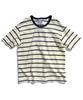 MINIMALPROJECT Minimal Embroidered Logo Border Stripe Ringer Short Sleeve T-Shirt Mst183 [Ivory]