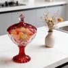 Candy Jar,Decorative Candy Dish Glass Crystal Candy Bowl with Lid Glass Nut Cookie Fruit Bowl Plate Jewelry Box Gift