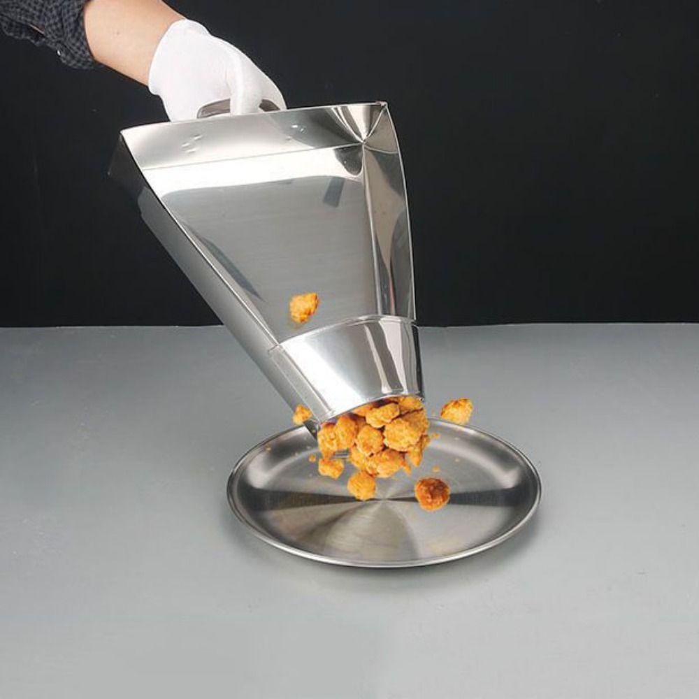 Cooking Tools Funnel Triangle Bucket with Handle Food Shovels French Fry Scoop  Kitchen Tools