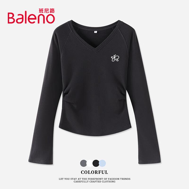 Baleno Women s V-Neck Brushed Long-Sleeve Base Layer Top L