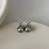 Silver needle zircon butterfly pearl earrings niche design light luxury stud earrings French high-end retro earrings wholesale