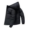 Men's Plus Size Winter Hooded Puffer Jacket - Cotton, Loose, Solid Color, Warm Outerwear