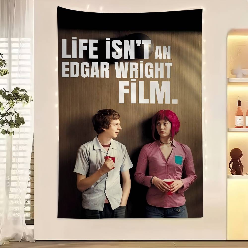 Vintage Film Scott Pilgrim VS The World Buntes Wandbehang Wandbehang Tarot Hippie Wandteppiche Schlafsaal Wandkunst Dekor