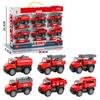 Children's Simulation Alloy Engineering Vehicle Toy Alloy Fire Truck Ladder Truck Model Toy Set Gift Box