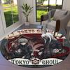 Tokyo Ghoul Runder Teppich Teppich für Wohnzimmer Schlafzimmer Sofa Spielzimmer Dekor Rutschfeste Bodenmatte