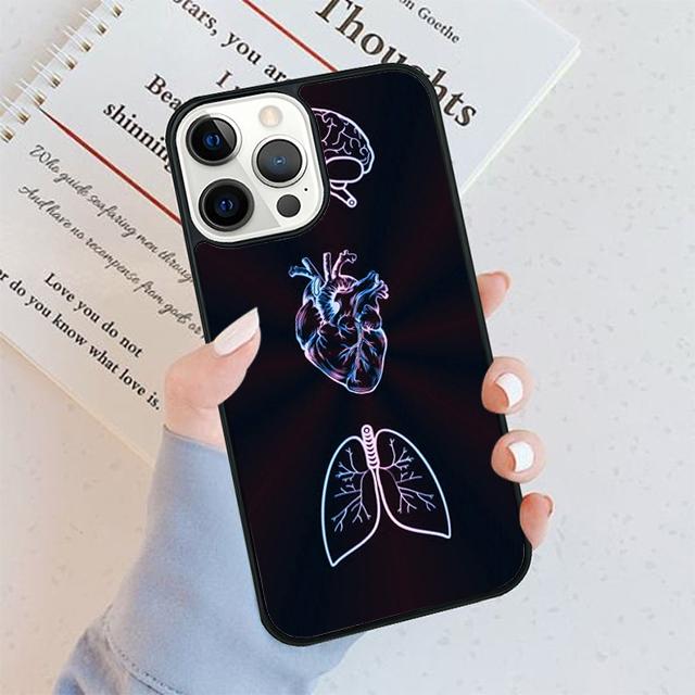 Vintage Anatomy Heart Cardiac Nurse Phone Case For iPhone 17 Air 15 16 16e 11 12 13 14 Pro Max Cover For iPhone 17 Air Max Plus