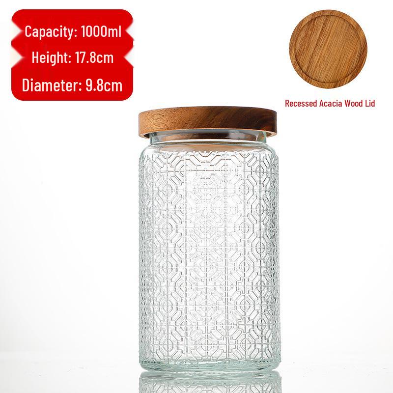Begonia Sealed Glass Storage Jar for Coffee, Tea, Sugar, and Grains