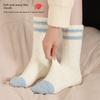 Female Winter Plus Velvet Warm Sports Home Floor Sleep Two Bar In Tube Socks
