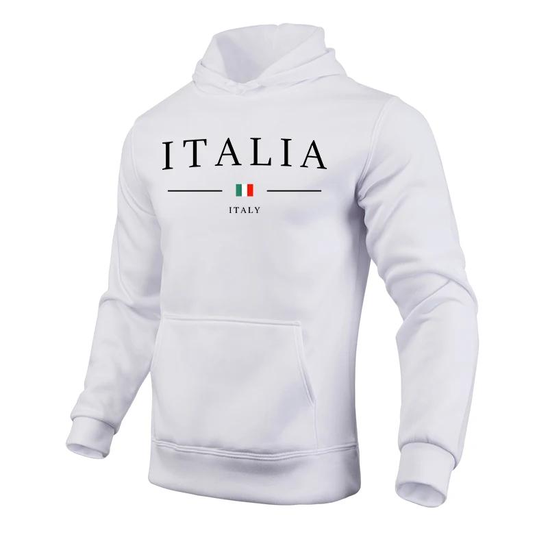 Italy Fashion Hoodies for Men High Quality Hooded Long Sleevd Sweatshirts All Season Daily Casual Sports Pullover Fitness Top