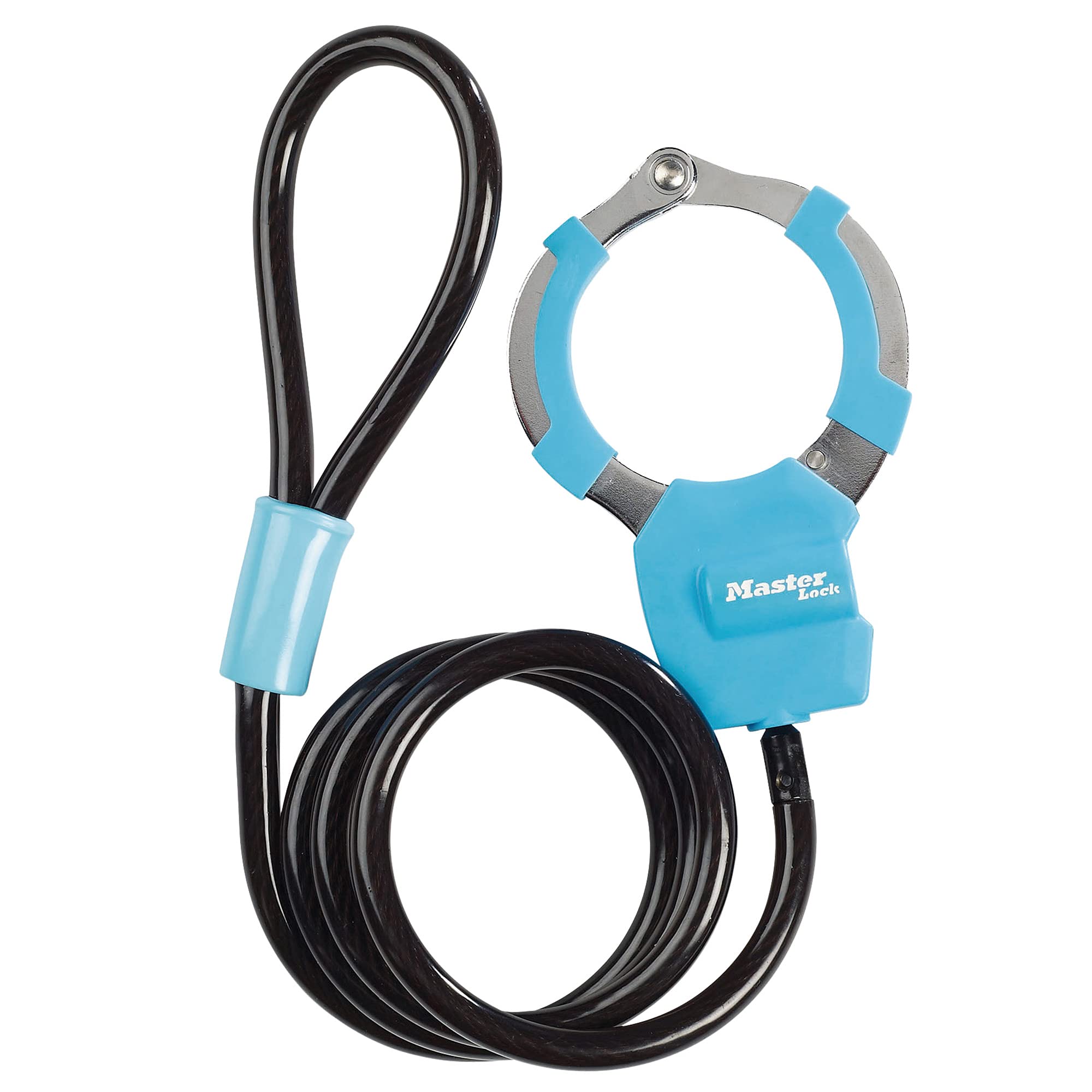 

Master Lock Bicycle 8mm 1m Cable 8275JADPROBLU, Blue, Lock, Keyed, Handcuff-Style, Compact, Self-Coiling, Vinyl-Coated, Cable, Length, Anti-Theft