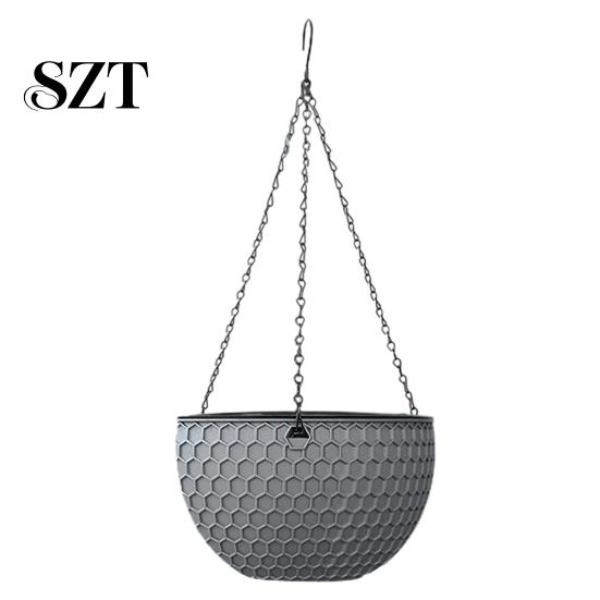Flower Hanger Hanging Basket Imitation Honeycomb Self Water Absorption Plant Pot Waterproof Outdoor Resin for Garden