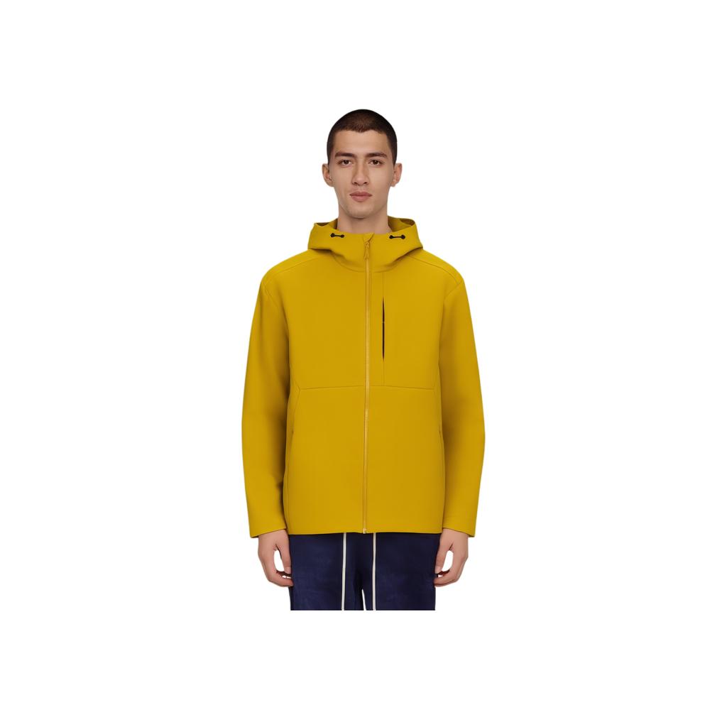 Anta Champion Outdoor Series Solid Color Zipper Hooded Comfortable Breathable Fleece Warm Sports Jacket Men Jackets Bright-Yellow 152510620-1
