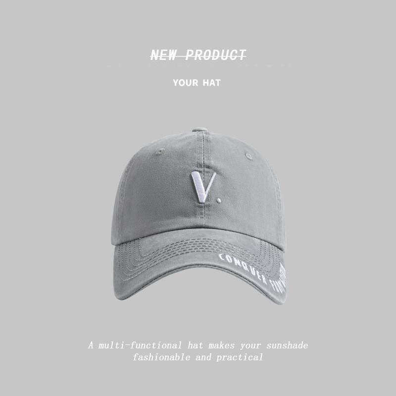 

Baseball Unisex Cap With V Letter Embroidery Design And Wide Brim Daily For серый