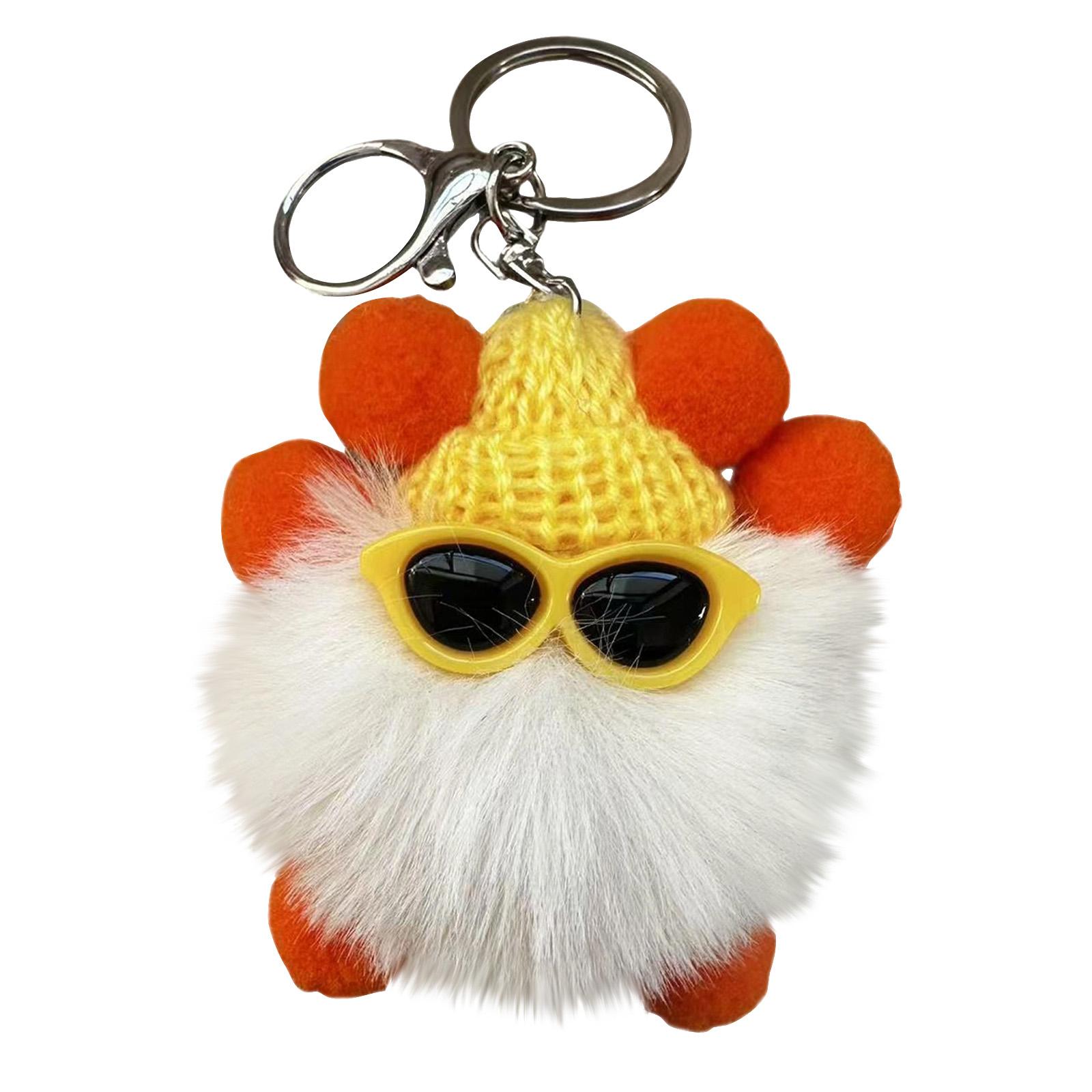 

Fuzzy Spherical Keychains, Fuzzy Bag Pendants, Cute Pendants One Size білий