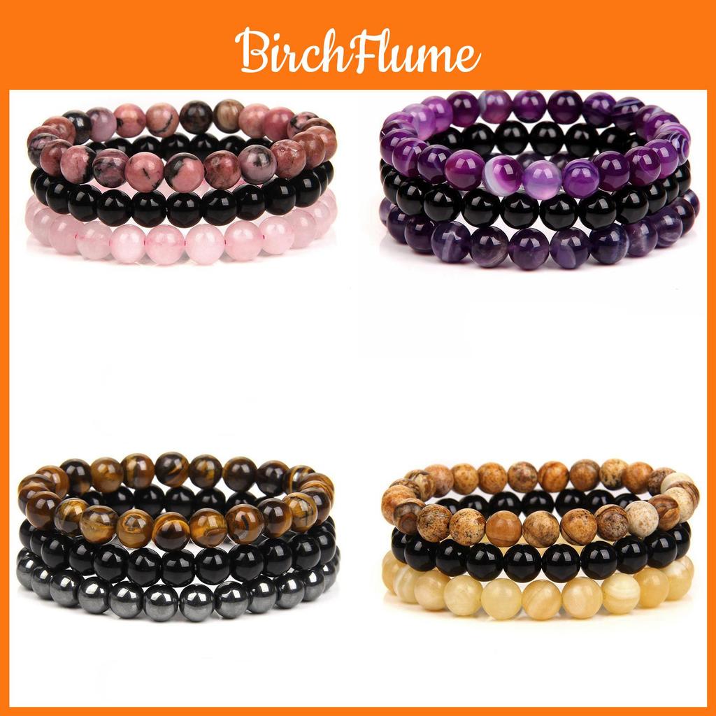 Geometric Agate Beaded Bracelet Set With Turquoise And Amethyst For Men And Women