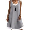 Damenmode, Sommer, Frühling, einfarbig, ärmellos, O-Ausschnitt, Freizeitkleider