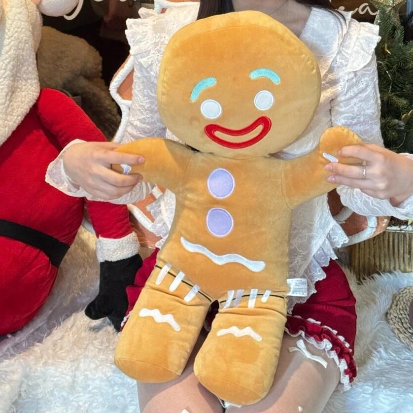 Schattig pluche peperkoekmannetje, zacht gevuld koekje met lachend gezichtje, leuk cadeau voor meisjes, kerstdecoratie