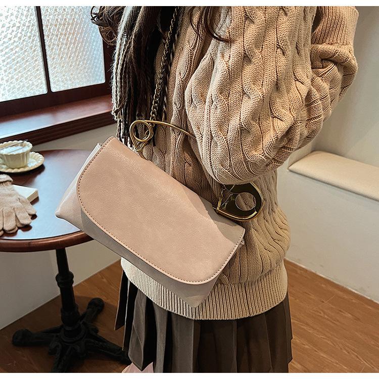 New Fashion Paperclip Design Tote Bag for Women Trendy Texture Shoulder Handbag CLE