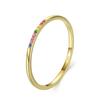 Modian New Real 925 Silver Trendy Rainbow CZ Stackable Colorful Finger Rings For Women Female Wedding Statement Jewelry