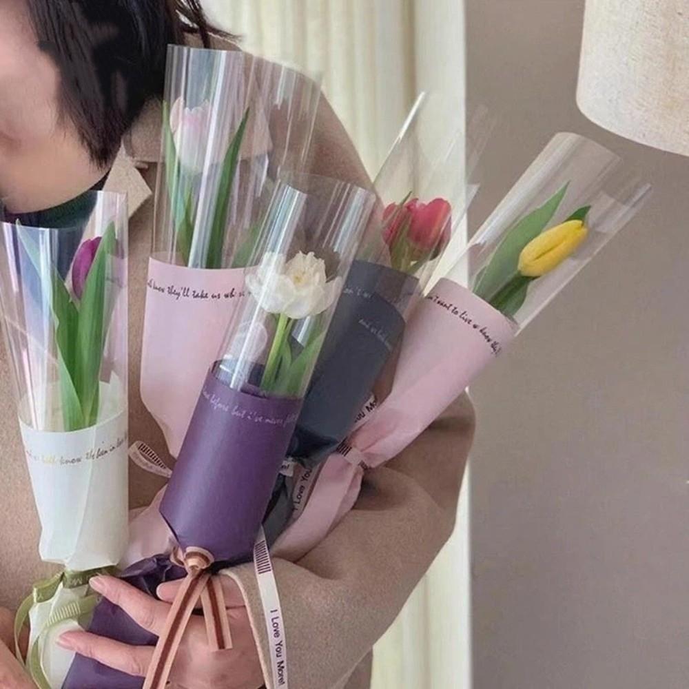 20 Pieces Transparent Hug Bucket Bouquet Romantic Flower Wrapping Paper  Valentine's Day